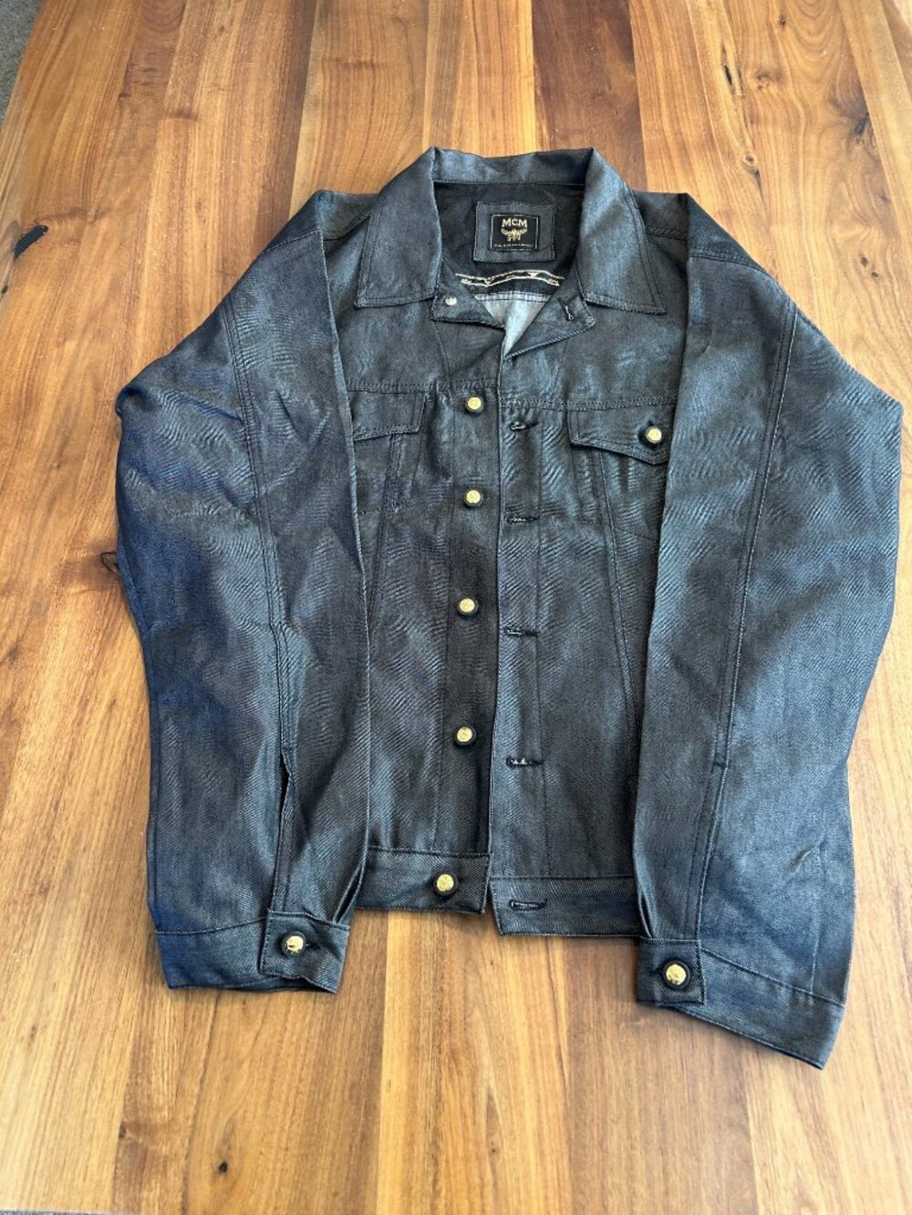 MCM "The Golden Jean" Black Denim Jacket XL
